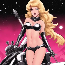 [wii No More Heroes style] the iconic Alien scene with Barbarella in agent provocateur