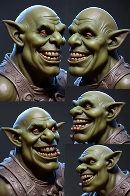 hi poly Mud luxury smiling psychic orcs kissing