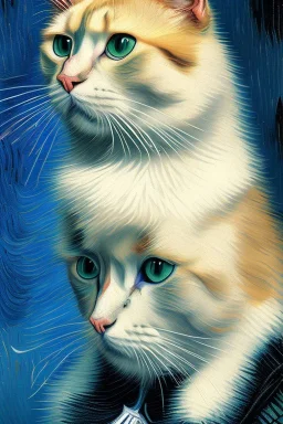 Portrait of a cat by Van Gogh