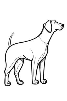 "Simple dog outline, in a sketch style, black and white