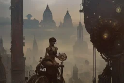 Rome mixed new york +steampunk+biopunk+alphonse mucha, greg rutkowski,matte painting, cryengine, hyper detailed, felix kelly, fantasy art, seb mckinnon