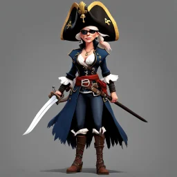 [art by Ralph Steadman] Stylized female pirate character created for a game project. Full 3D game art pipeline: concept interpretation, modeling, texturing, and final render. Optimized for real-time games.