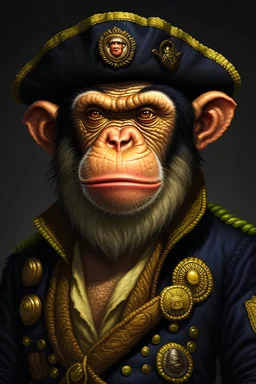 Chimp-folk pirate portrait