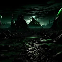 black and green dystopian nightmare
