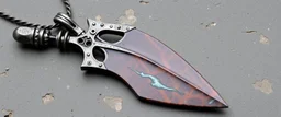 painite and Damascus steel spear pendant