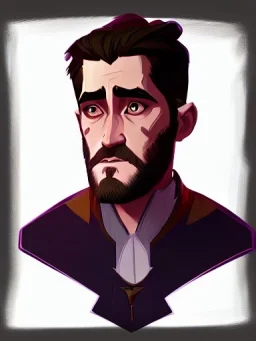 Portrait of a 30 year old strange gay warlock like Jake Gyllenhaal