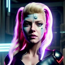 Actress, young Katheryn Winnick, android woman, circuits in face, painted face, ghost in the shell, leather coat, cyber punk, neon, army, bamboo, blood, portrait, studio photo, unreal engine 5, soft color, 16 bit, god lights, ray tracing, RTX, lumen lighting, ultra deatail, volumetric lighting, 3d, finely drawn, hd.