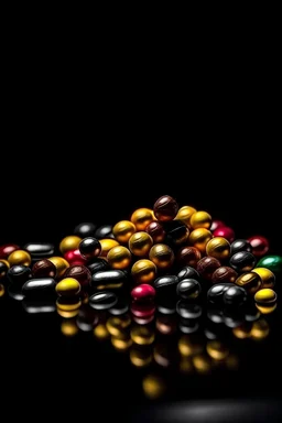 bullets made out of candy, black background