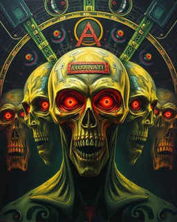 Illuminati is the machine. Faces. Scared man. Group of eyes. Brutalist framework building. People from the deep. H r. Giger machines. Modifiers: Award winning photography oil on canvas dynamic lighting imperial colors quilling Marc Chagall Boris Vallejo Beksiński Stained Glass Horror themed By Dan Witz Stephen Gammell Rosina Wachtmeister Alfred Henry Maurer Inspired by Hope Gangloff oil on canvas