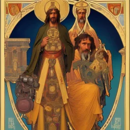 patron of photographers. holding a camera in hands. orthodox icon with saint photographer. Cyrillic inscriptions. hyperdetailed, Alphonse Mucha, Zdzisław Beksiński, poster, illustration, ink, oil on canvas, 18th century atlas