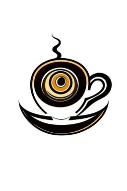 Logo the eye symbol with the coffee cup symbol