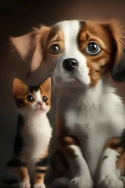 A little dog and cat