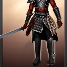 African male swordsman, white hair, dreadlocks, leather armor, fantasy art