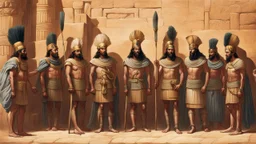 Phoenician soldiers received by the Pharaoh of Egypt for dinner