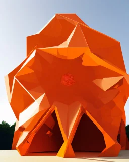 architectural orange pavilion expressing sexuality