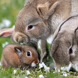 cute bunnies eating wolves