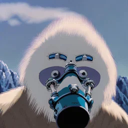 A Yeti with a gas mask