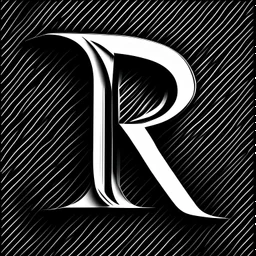 logo with the letter R end N, graphic, black and white