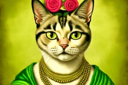 antropomorphic Frida Kahlo cat
