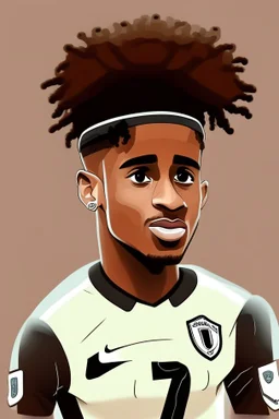 Reiss Nelson Footballer .cartoon 2d