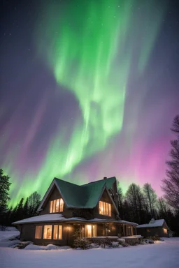 An Aurora Borealis making it snow outside your house