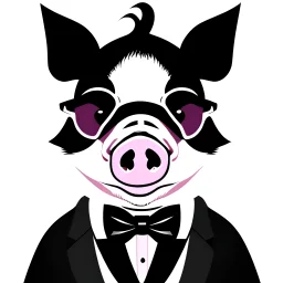 Cute pig in tuxedo