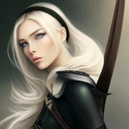 Portrait of beautiful blonde warrior