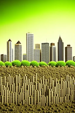 city growing from soil like plants