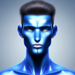 Man Blue Wearing make up avatar pandora