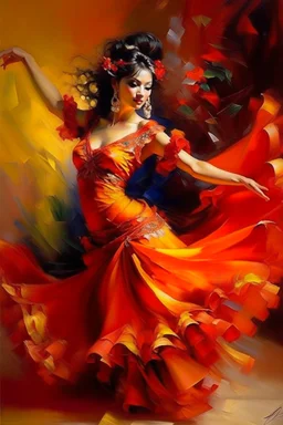 ładna tańczy flamenco styl rubens