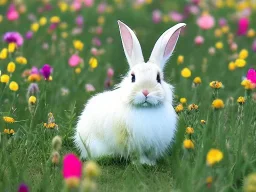 bunny in a field of flowersz