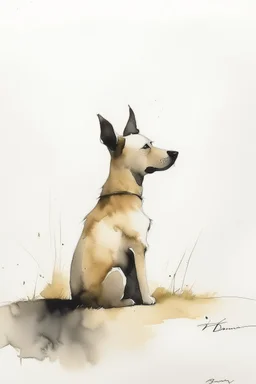 endre penovac happy dog zen brush loose japanese minimalist watercolour