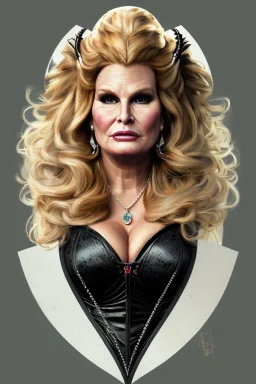 painting of jennifer coolidge as evil queen in black leather, feminie, angry, stern look on her face, volouptous, busty, cleavage, emperious, mature, highly detailed, digital painting, artstation, concept art, smooth, sharp focus, illustration, art by gaston bussiere and alphonse mucha