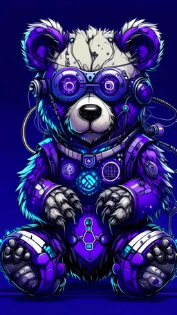 Nerd cyborg bear violet