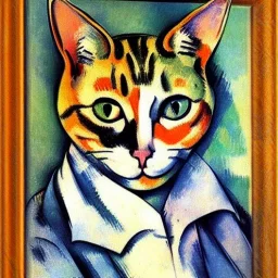 portrait of a cat by Paul Cézanne style