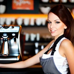 sultry, gorgeous female barista