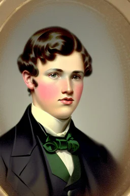 Extremely rich teen guy portrait 1850s