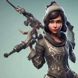 a skin fortnite of flora cherry black fat girl curly black hair gray eyes