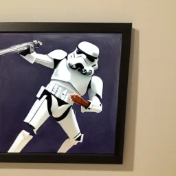 scream painting with storm trooper