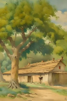 Home in village with trees