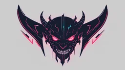 minimalistic cyberpunk demon logo