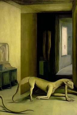 a chimera in a liminal room depicted by balthus