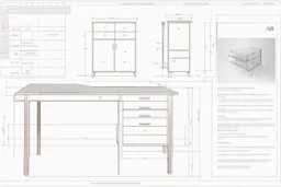 Desk with the following measurements: width 200 cm, height 75 cm, depth 60 cm