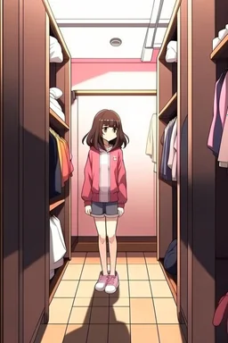 anime girl in a changing room