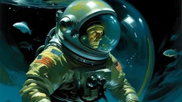 the astronaut in the fish tank, Jim Burns style