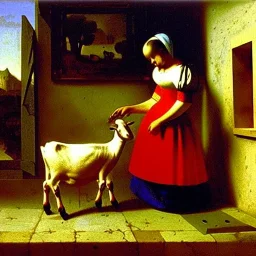 Roses and goats neon Italy by Vermeer