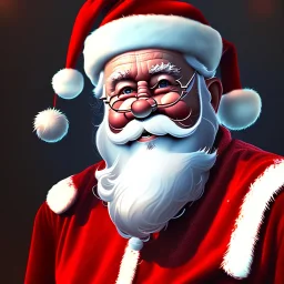 Santa Clause, portrait , embroidery, octane render, high detail, warm lighting