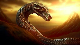 python facing a dragon scene, intricately detailed faces, long shot, professional photography, a breathtaking background, natural environment, cinematic side light, shot on DSLR 64 megapixels sharp focus, canon lens, realistic, concept art, 16k resolution