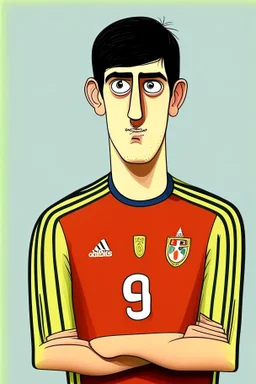 Thibaut Courtois Belgian football player ,cartoon 2d