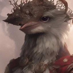 "twitter, mysterious Kenku male, bird, full-scale head and shoulders portrait, 8k resolution concept art portrait by Greg Rutkowski, Artgerm, WLOP, Alphonse Mucha dynamic lighting hyperdetailed intricately detailed Splash art trending on Artstation triadic colors Unreal Engine 5 volumetric lighting Splash art fantasy"